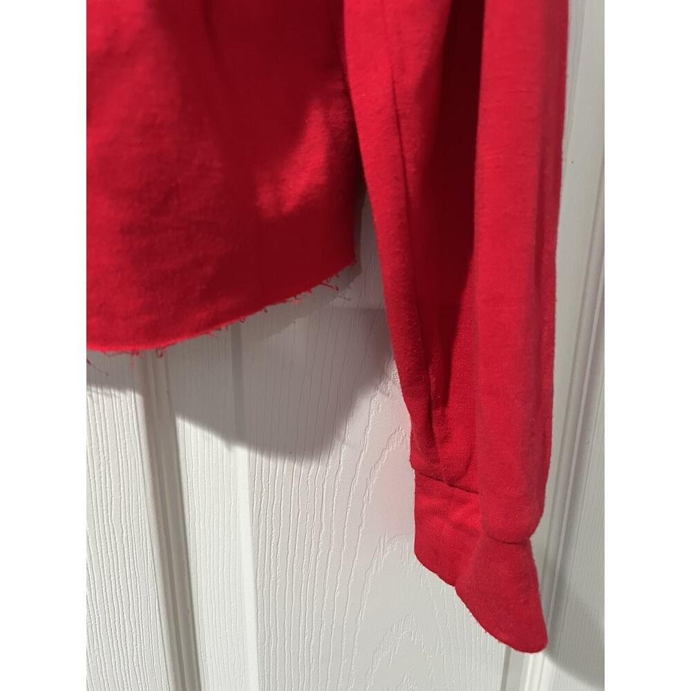 Soulcycle Cropped Long Sleeve Red Graphic Hoodie Size X-Small A003293 - Picture 4 of 8